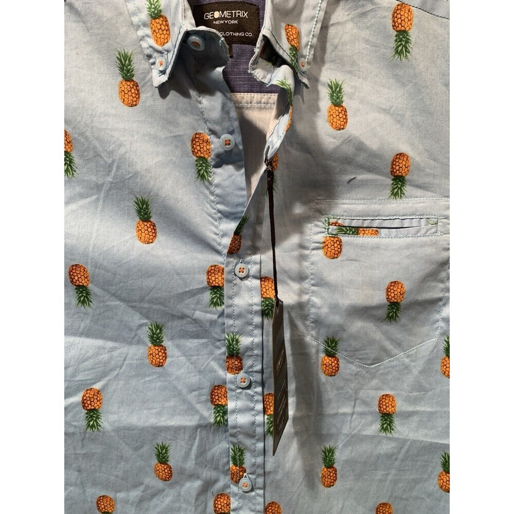 Drill Clothing Geometrix Peached Poplin Stretch S Pineapples NEW $52. Retail - Picture 7 of 16